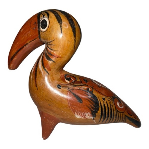 Tonala Mexico Handcrafted Ceramic Bird Figurine Toucan - Picture 2 of 5
